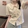 Áo blouse nữ mùa hè cổ búp bê Trung Quốc, thêu tay ngắn, sang trọng - 227.805₫ 5