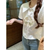 Áo blouse nữ mùa hè cổ búp bê Trung Quốc, thêu tay ngắn, sang trọng - 227.805₫ 7