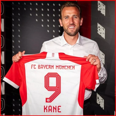 Áo Bóng Đá Bayern München 2.023-24 Harry Kane Tay Ngắn Thể Thao Đa Kích Cỡ
