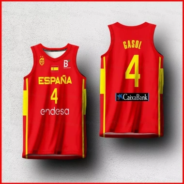 Áo bóng rổ Olympic Gasol ESPaña unisex cỡ lớn - Thiết kế người hâm mộ, giảm giá