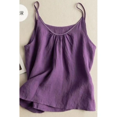 Áo camisole cotton lanh mùa hè 2.025 - Retro nghệ thuật, nhẹ vừa vặn, tôn dáng, giảm 23% còn 144.074₫
