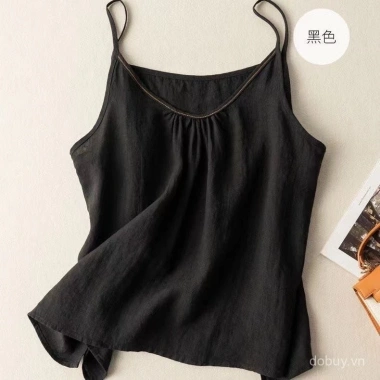 Áo camisole cotton lanh mùa hè 2.025 - Retro nghệ thuật, nhẹ vừa vặn, tôn dáng, giảm 23% còn 144.074₫
