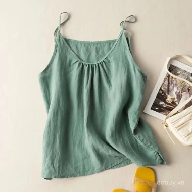 Áo camisole cotton lanh mùa hè 2.025 - Retro nghệ thuật, nhẹ vừa vặn, tôn dáng, giảm 23% còn 144.074₫