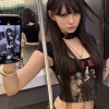 Áo camisole mù hẻ nữ vintage Mỹ độc đáo, phong cách punk, in ấn cá tính - giá 183,168 VND 9