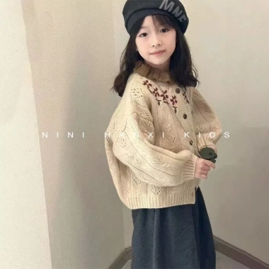 Áo Cardigan Thêu Hoa Nặng Mori – Hàn Quốc, Dệt Kim Trà Sữa Sw, Giá 502.024₫ 7