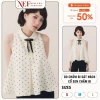 Áo chấm bi sát nách cổ sen phối nơ sang chảnh - Tiểu Thư New Era Fashion 132k