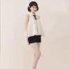 Áo chấm bi sát nách cổ sen phối nơ sang chảnh - Tiểu Thư New Era Fashion 132k 3
