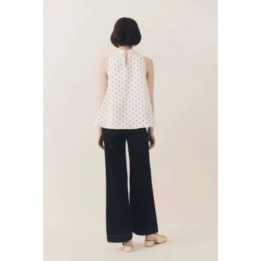 Áo chấm bi sát nách cổ sen phối nơ sang chảnh - Tiểu Thư New Era Fashion 132k 5