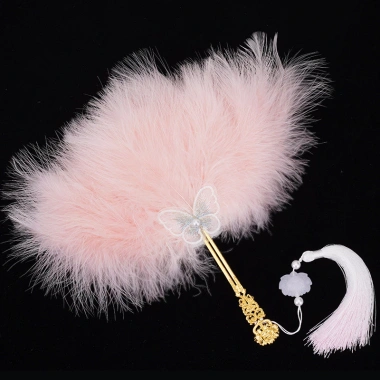Ao choang buoi sang quạt lông vũ Hanfu phụ kiện cổ xưa, quạt biểu diễn sân khấu, khiêu vũ, chụp ảnh, trẻ em, giá 124.471 VND