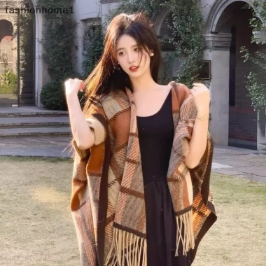 Áo Choàng Nữ Hai Mặt Mùa Đông Ấm Áp Như Chăn Dày Cashmere Cao Cấp – 242.136₫
