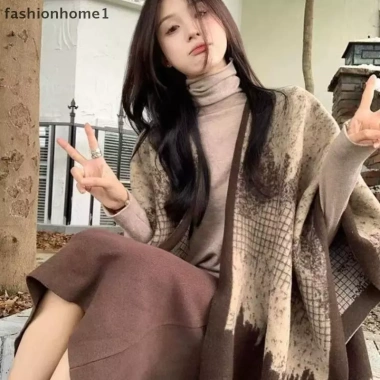 Áo Choàng Nữ Hai Mặt Mùa Đông Ấm Áp Như Chăn Dày Cashmere Cao Cấp – 242.136₫