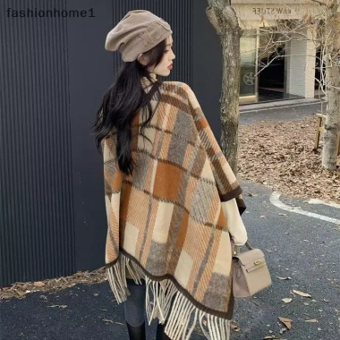 Áo Choàng Nữ Hai Mặt Mùa Đông Ấm Áp Như Chăn Dày Cashmere Cao Cấp – 242.136₫