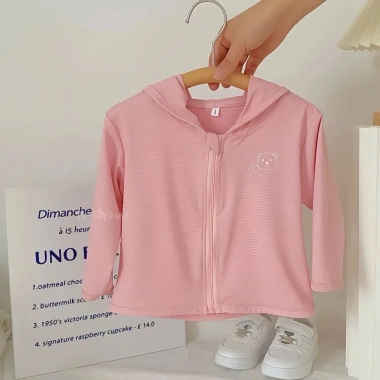 Áo chống nắng bé trai bé gái mũ nhẹ UV mùa hè pastel đa màu, giảm còn 110k