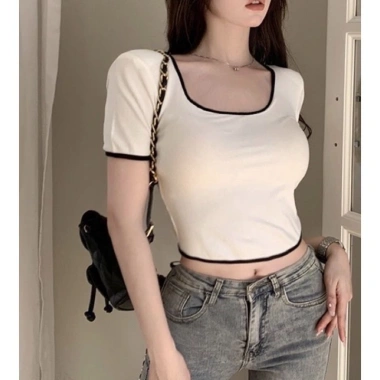 Áo cổ vuông cao cấp Mua 2 tặng dây chuyền thời trang chỉ 75.000₫ 8