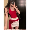 Áo cổ yếm hai dây vải gân tăm lụa Quảng Châu - Giảm còn 29.000, tặng dây chuyền cao cấp khi mua 2 sp 2