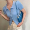 Áo cộc tay croptop len tăm co giãn, khóa kéo 2 chiều HHQC SP273 - Giá 149.000₫ 5