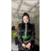Áo cóm cổ đứng phi bóng đen nơ tay tơ dài - Thiết kế dân tộc Thái, giảm còn 250k 3