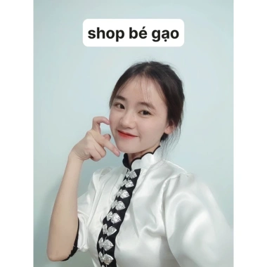 Áo cóm cổ sóng phi bóng trắng tay lỡ Thiết kế dân tộc Thái giảm giá 170k