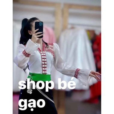 Áo Cóm Thổ Cẩm Tay Tơ Dài Xoè - Thiết Kế Dân Tộc Thái, Giá 300.000, giảm từ 366.000