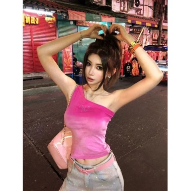 Áo crop gradient nữ Mỹ hè 2.025 – Áo vest thời trang LF44, thiết kế mới, 307.584₫