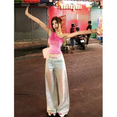Áo crop gradient nữ Mỹ hè 2.025 – Áo vest thời trang LF44, thiết kế mới, 307.584₫