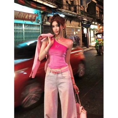 Áo crop gradient nữ Mỹ hè 2.025 – Áo vest thời trang LF44, thiết kế mới, 307.584₫