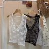Áo Crop Top Backstreet ren viền cổ chữ V thêu hoa lưới không tay gợi cảm mùa hè 6