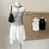 Áo Crop Top Hai Dây Mỏng Phong Cách Hàn Quốc, Khóa Kim Loại - Thời Trang Biển Giá 108k 5