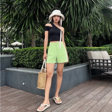 Áo Croptop Nữ Tay Ngắn Body Poone Shop Kiểu Khoét Một Bên Vai Giá 90.160đ