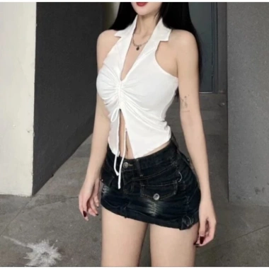 Áo Croptop Polo Cổ Đức Ôm Body Cá Tính Thun Gân Tăm Lụa - Giảm Giá Đến 19.430 VND, Tặng Dây Chuyền Khi Mua 2 4