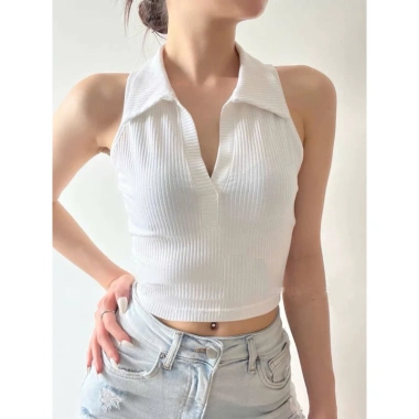 Áo croptop sát nách cổ trụ sang trọng, giảm giá tới 20%, chỉ 86.430đ 3