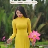 Áo dài 4 tà truyền thống CHAANG May sẵn vàng cúc, vải lụa, giá ưu đãi 309.654 VND 4