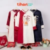 Áo dài bé trai TIHON cao cấp gấm nhung chéo mềm mại, họa tiết in thêu sắc nét - Giá chỉ 247.000₫