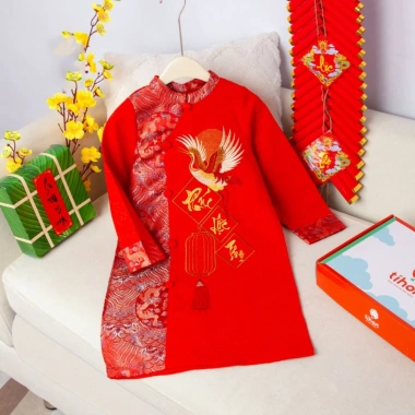 Áo Dài Cách Tân Bé Trai Tết - Hoạ Tiết Hạc Phúc Lộc Thọ Đỏ Vàng - Giảm 52.560đ 11 Áo Dài Cách Tân Bé Trai Tết - Hoạ Tiết Hạc Phúc Lộc Thọ Đỏ Vàng - Giảm 52.560đ 11