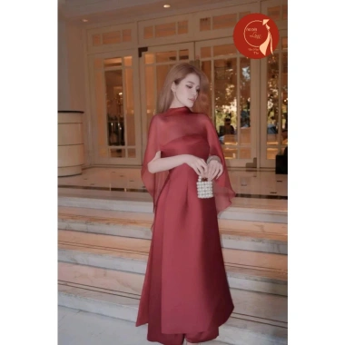 Áo dài cách tân cúp ngực phối choàng vai siêu sang - Linn chỉ 470.000₫
