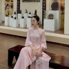 Áo dài cách tân dáng xuông gấm hoa hồng pastel, may sẵn kèm quần Tết - Giá ưu đãi 275k 6