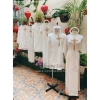 Áo dài cặp đôi Chaang May vải gấm họa tiết đồng tiền - Thiết kế sang trọng, đẹp cho tiệc cưới lễ tết ADC125, chất liệu cao cấp, giá ưu đãi 2
