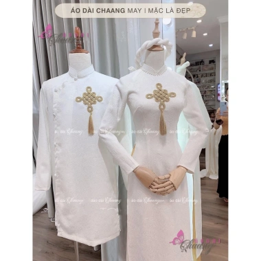 Áo dài cặp đôi Chaang May vải gấm họa tiết đồng tiền - Thiết kế sang trọng, đẹp cho tiệc cưới lễ tết ADC125, chất liệu cao cấp, giá ưu đãi 3 Áo dài cặp đôi Chaang May vải gấm họa tiết đồng tiền - Thiết kế sang trọng, đẹp cho tiệc cưới lễ tết ADC125, chất liệu cao cấp, giá ưu đãi 3