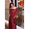 Áo dài Nữ cách tân trễ vai tay dài phối ngọc siêu xinh - Giá chỉ 415.000₫ 2