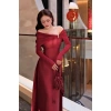 Áo dài Nữ cách tân trễ vai tay dài phối ngọc siêu xinh - Giá chỉ 415.000₫ 7