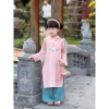 Áo Dài Tết Bé Gái Cúc Chi + Mấn Thỏ Thêu Xinh Xắn Giá 495k Giảm Đến 603.900 VND 4