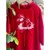 Áo Dài Tết Bé Gái Cúc Chi + Mấn Thỏ Thêu Xinh Xắn Giá 495k Giảm Đến 603.900 VND 6