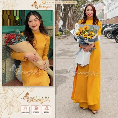 Áo Dài Truyền Thống Chaang May Sẵn Lụa Vàng Đồng Co Giãn 4 Chiều Dự Tiệc 5 Áo Dài Truyền Thống Chaang May Sẵn Lụa Vàng Đồng Co Giãn 4 Chiều Dự Tiệc 5