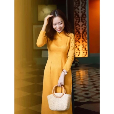 Áo Dài Truyền Thống Chaang May Sẵn Lụa Vàng Đồng Co Giãn 4 Chiều Dự Tiệc 10 Áo Dài Truyền Thống Chaang May Sẵn Lụa Vàng Đồng Co Giãn 4 Chiều Dự Tiệc 10