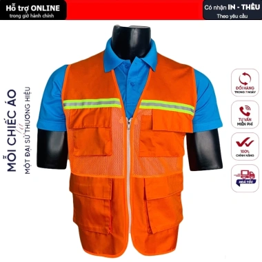 Áo gile công trình 120k - Bảo hộ an toàn, thoáng mát, chịu mài mòn kỹ sư, công nhân