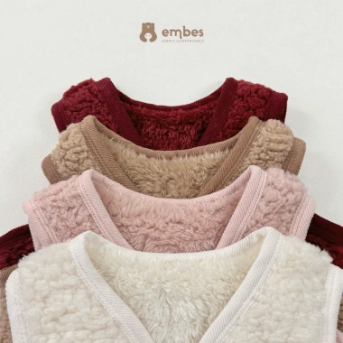 Áo Gile Embees cho Bé sơ sinh 0-9 tháng, lông thêu mềm, ấm áp, giảm giá 148k 2