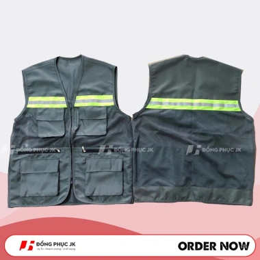 Áo gile kỹ sư công trình 6 túi hộp, phản quang, khoác ngoài giá thoáng mát - 125k