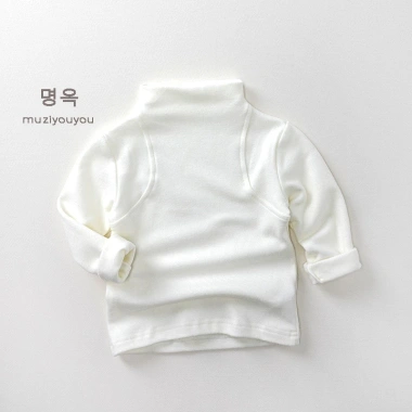 Áo giữ nhiệt lông thỏ mềm ấm màu trơn, thiết kế đơn giản cho bé trai và bé gái mùa thu đông S56 - Giá ưu đãi 200.720₫