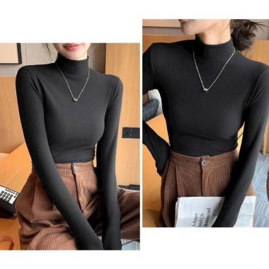 Áo giữ nhiệt nữ cổ lọ 3cm chất len tăm cao cấp, dài tay ôm dáng, co giãn tốt, giữ ấm cực ưu đãi, thời trang, điểm nóng 180.600 VND