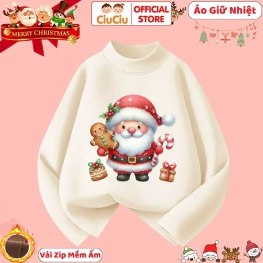 Áo Giữ Nhiệt Ông Già Noel Bé Trai và Bé Gái - CIUCIU KID Vải Zip Lông Mềm 119k 5
